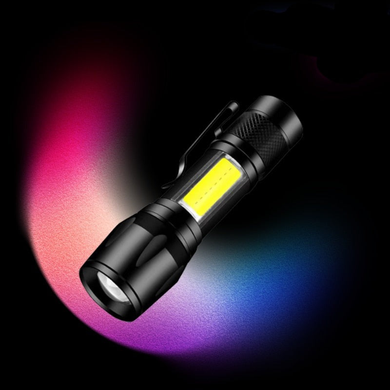 Mini Lanterna LED Recarregável com Zoom e 3 Modos de Luz | SuperLed - Mercado Tudo
