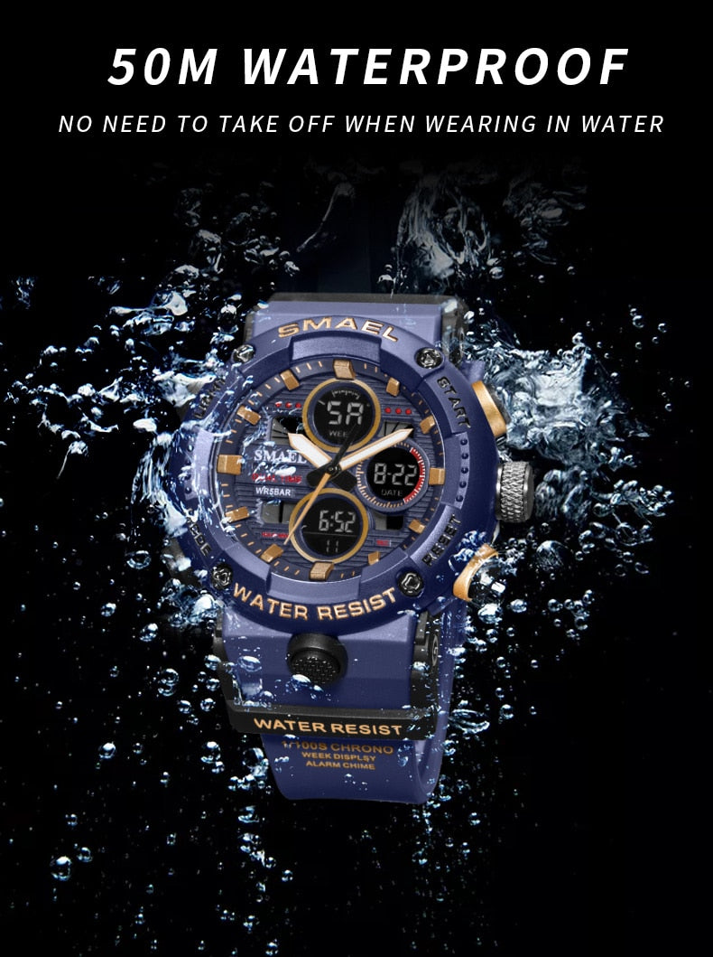 Relógio Esportivo AquaForce SMAEL Masculino à Prova d'Água - Mercado Tudo