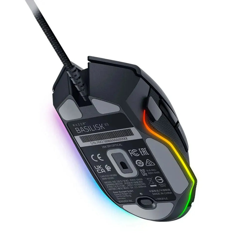 Mouse Gamer Razer Basilisk V3 | Iluminação RGB Sensor Óptico de 26.000 DP,I 11 Botões Programáveis, Roda de Rolagem HyperScroll Inclinável