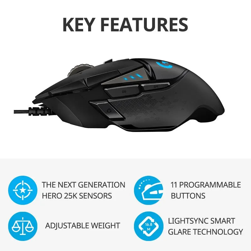 Mouse Logitech Gamer Profissional G502 Hero e G502 Hero SE | Edição Limitada 16000 DPI RGB
